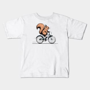 Squirrel Riding A Bicycle Kids T-Shirt